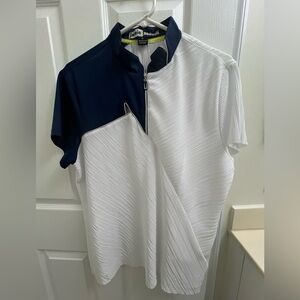 Jamie Sadock Navy and White Zip-Up Top